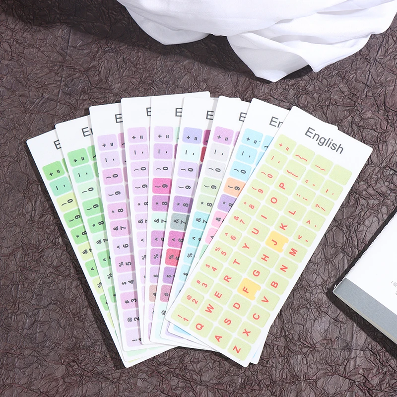 

1PC English Keyboard Sticker makaron color key sticker desktop computer sticker