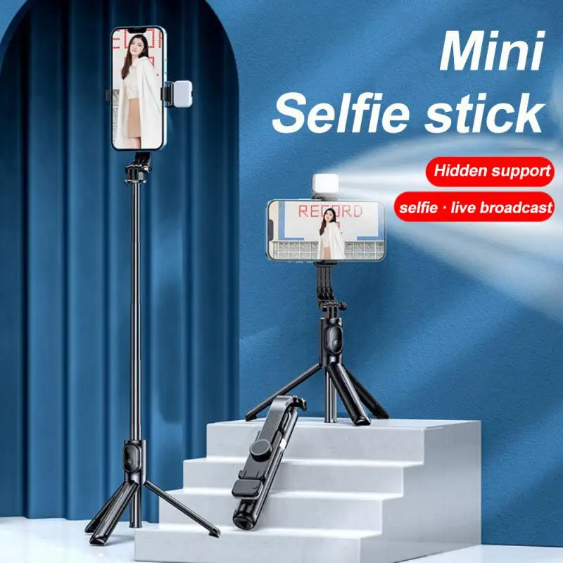 

Compatible Portable Bracket Selfie Stick Foldable Extendable Tripod With Fill Light Wireless Remote Shutter For IOS Android