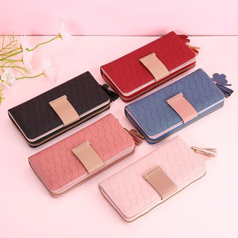 

Fashion Women's Wallet Long Women Coin Purse Wallets for Woman 2023 Card Holder Ladies Zipper Wristlet Phone Female Clutch Bag