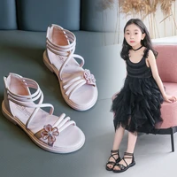 kids sandals for girls summer shoe 2022 princess beach shoes for children roman sandals fashion flowers little girl shoes 2 to 8