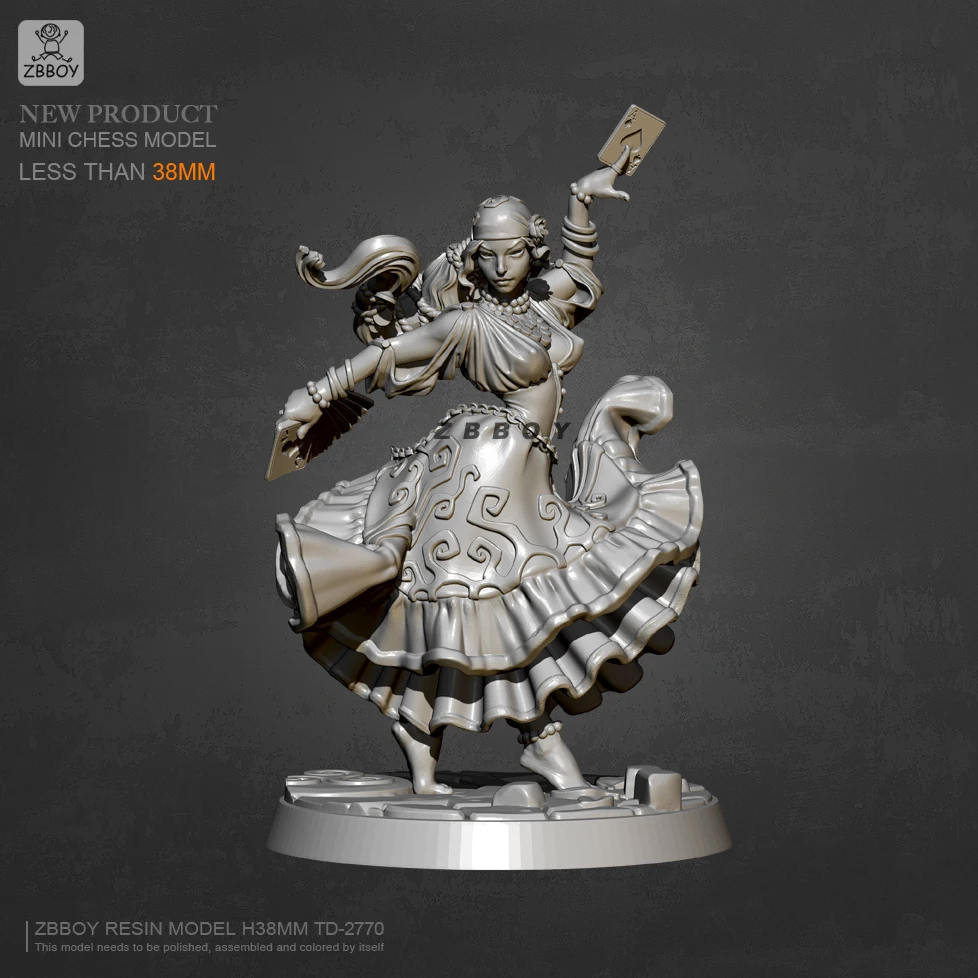 

Resin Figure Unpainted Model Kit 38mm Gypsy Gelang Resin Hand-run Female Soldier 2770