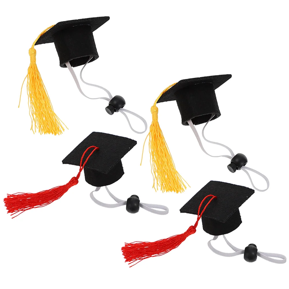 

4 Pcs Cake Decoration Graduation Season Decorate 3.5X5.5X5.5CM Polyester