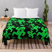 high quality super thick warm barefoot blanket boho blanket cactuar pattern throw blanket