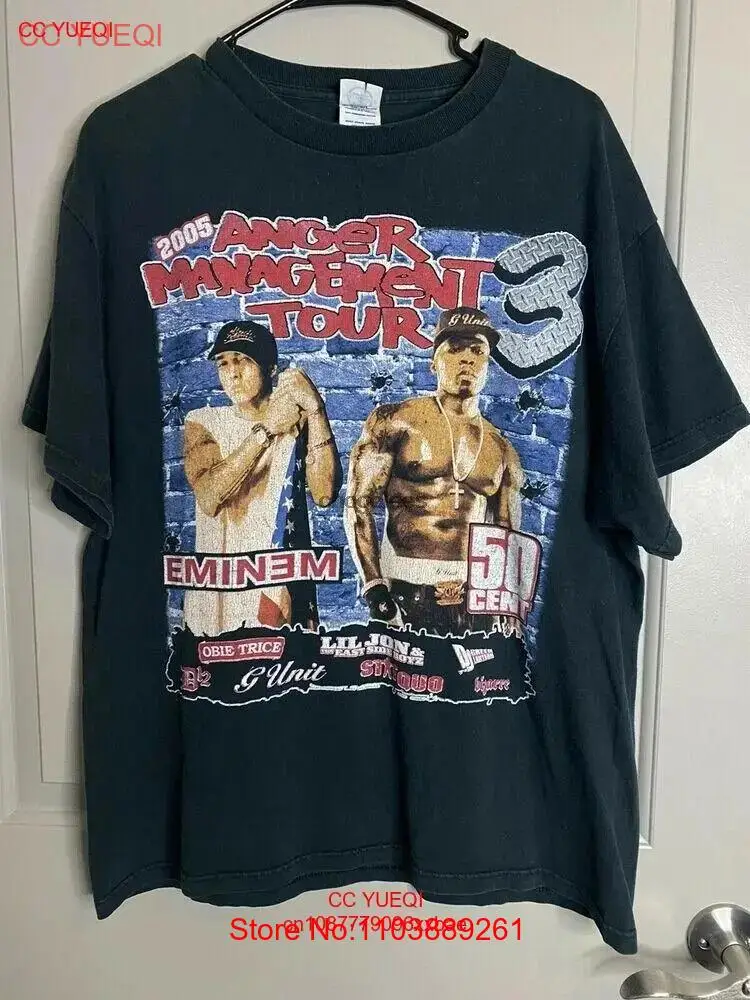 Винтажный 2005 Eminem 50 Cent Anger Management Tour концертная футболка Размер L Rap Tee