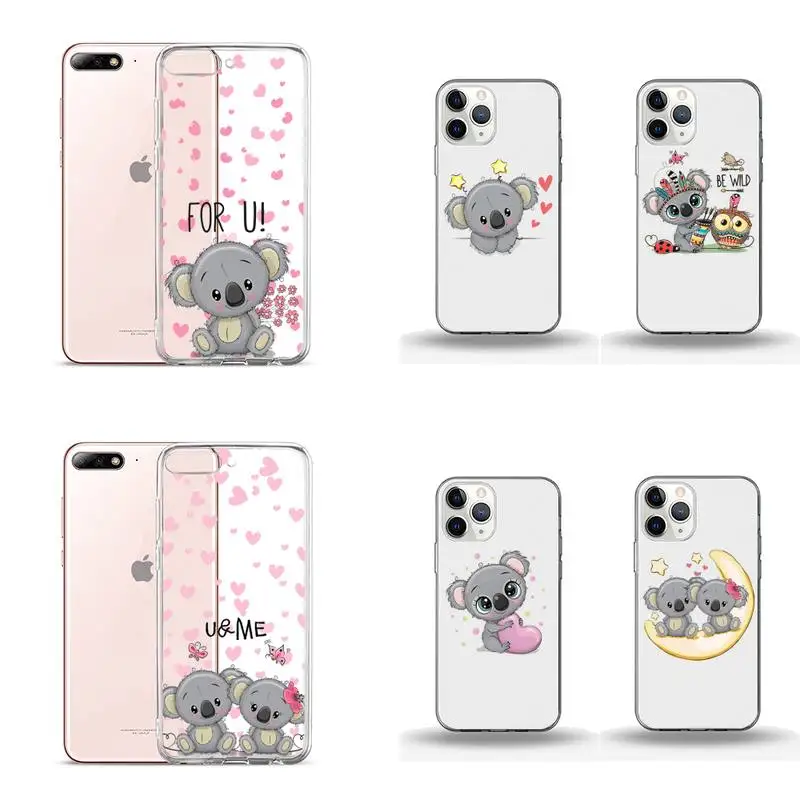 

cute koala bear Animal cartoon Phone Case Transparent soft For iphone 12 11 13 7 8 6 s plus x xs xr pro max mini