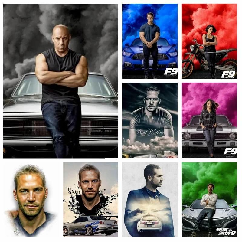 5d Diamond Painting Fast And Furious Poster Full Square/Round Paul Walker Cross Stitch Kits Wall Art For Home Decor