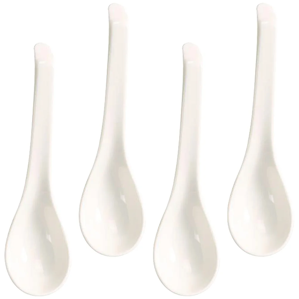 

4Pcs Household Dinner Spoons Multi-function Spoons Home Ceramic Soup Spoons