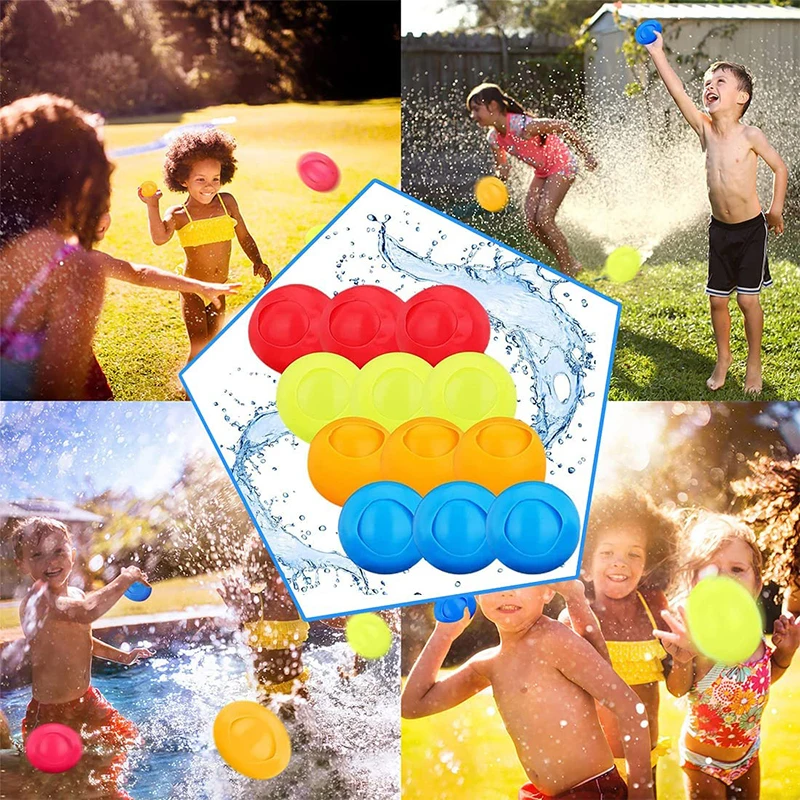 

4pcs Silicone Reusable Water Balloons Summer Outdoor Beach Play Toy Pool Party Favors Water Fight Games Water Bomb Splash Balls