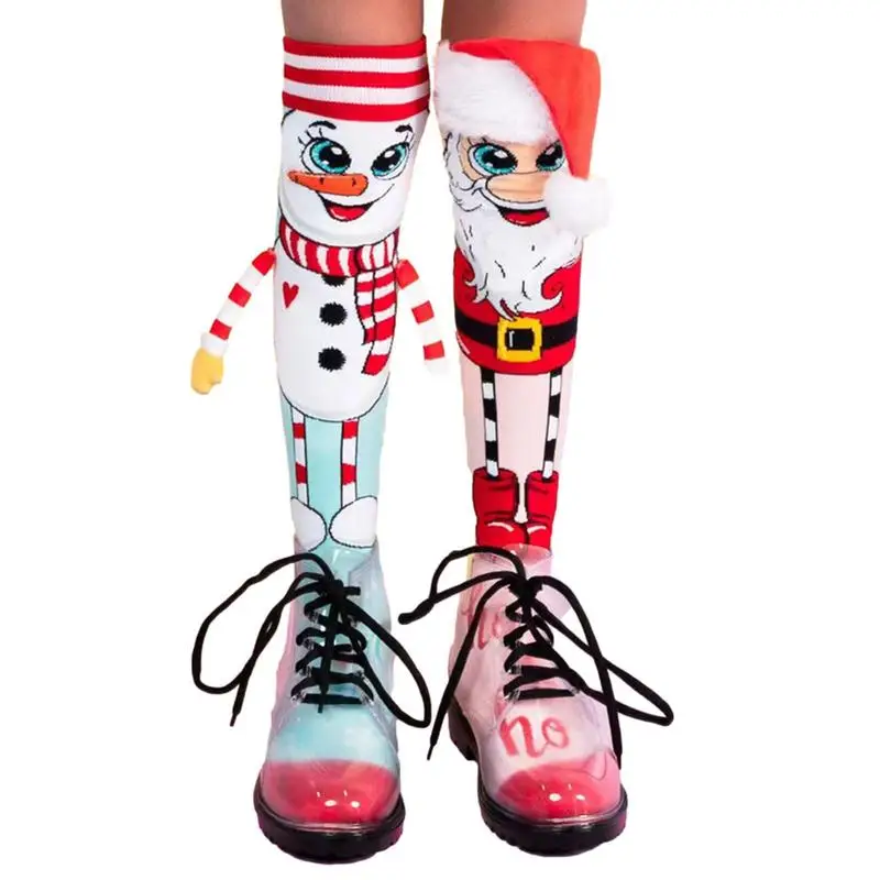 

Santa Socks Women Warm Super Soft Slipper Socks Santa Snowman Novelty Christmas Cartoon Patterns Santa Socks