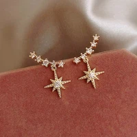 2022 new arrival fashion gold silver color star earrings for women party gift jewelry wholesale e7479
