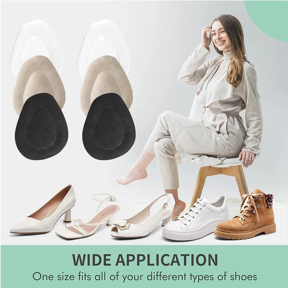 Silicone Foot Pads for Shoes Women Non-slip Gel Insoles for High Heels Inserts Ball of Foot Cushions Anti-Slip Forefoot Pads