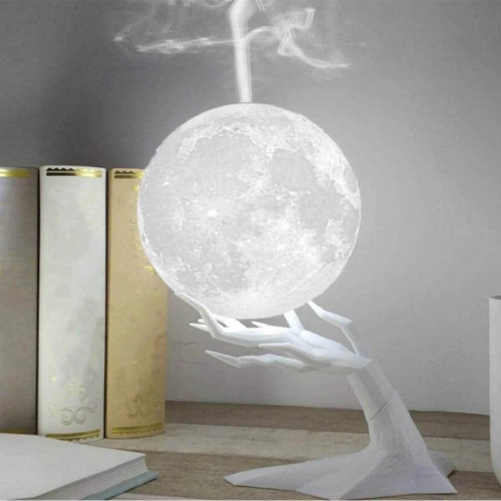 Ultrasonic Air Humidifier Moon Lamp with LED 3 Colors Night Light USB Aromatherapy Diffuser Home | Бытовая техника