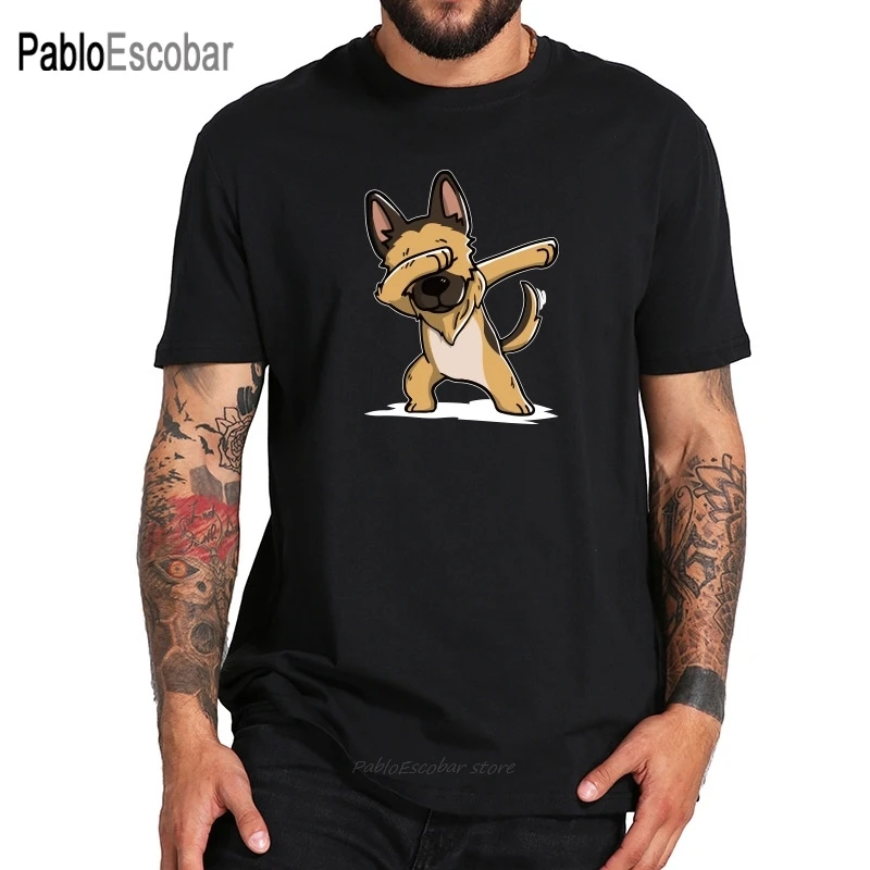 

German Shepherd T shirt Funny Pug Camiseta Unisex 100% Cotton Design Gift Tshirt Homme EU Size