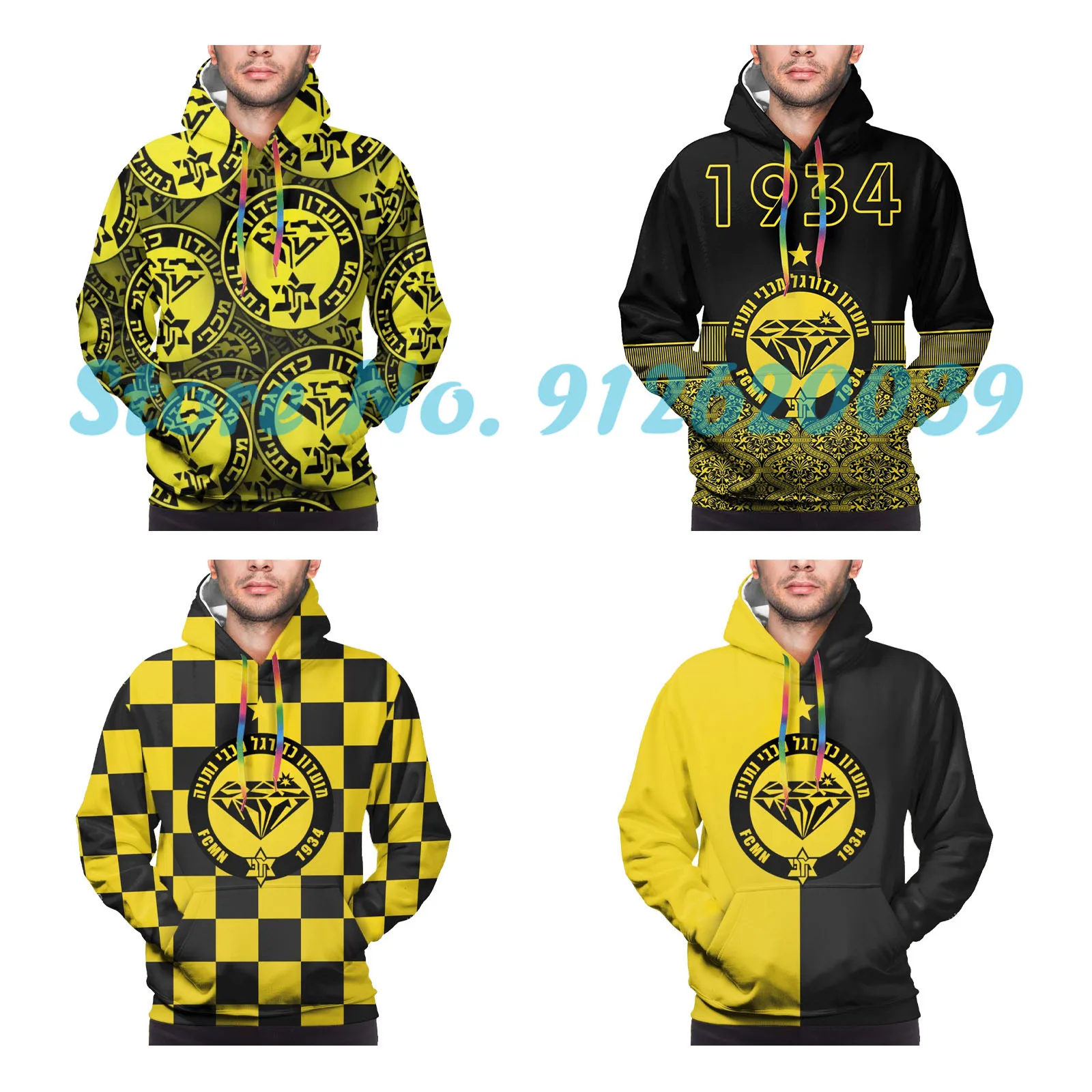 

Israel Maccabi Netanya Fc 3D Printing Men's Pullover Hoodie Hooded Sweatshirt Casual Hoodie with Pocket
