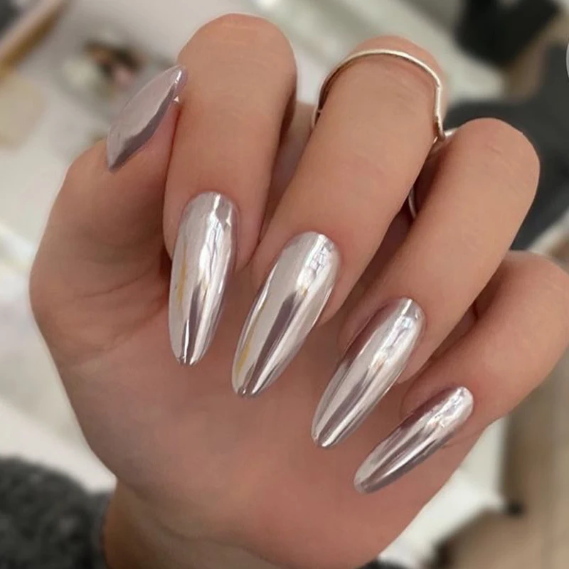 

12 Colors Mirror Nail Polish Quick-drying Rose Gold Silver Metallic Harmless Lasting Not Peelable Nail Art Decorations 18ml