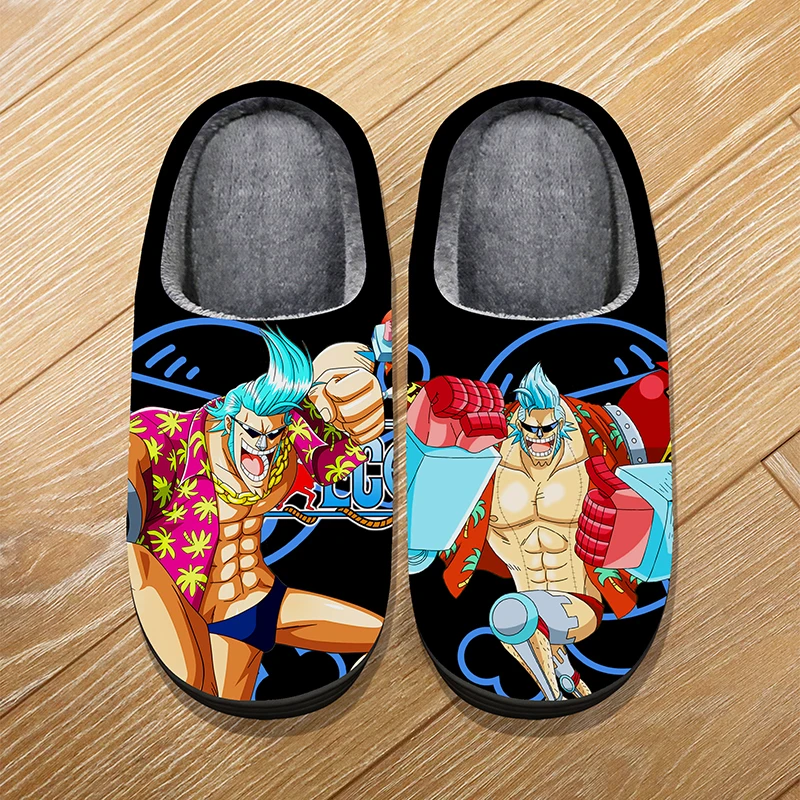 Custom Size Winter Home Soft Warm Cartoon Slippers For Adult Kids Anime ONE PIECE Usopp Luffy ACE Cosplay Indoor Cute