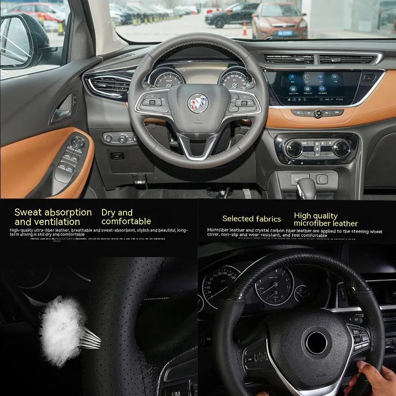 

For Buick Auto Steering Wheel Covers DIY Soft Fiber Leather Universal braid Car steering wheel car accessories