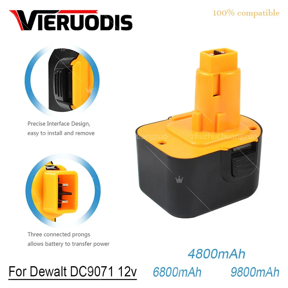 Никель-металлогидридный аккумулятор для электроинструмента Dewalt 12 В 4800 мАч
