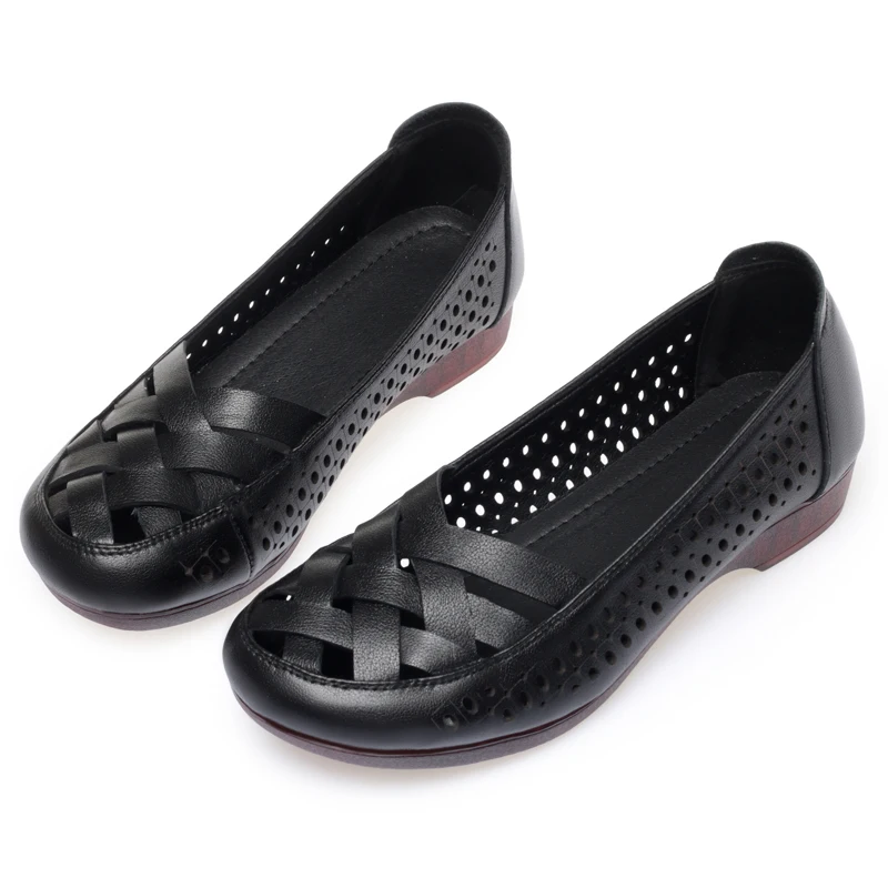 DIMANYU Shoes Women Cutout 2023 New Genuine Leather Women's Summer Shoes Hole Shoes Large Size 41 42 43 Women's Shoes