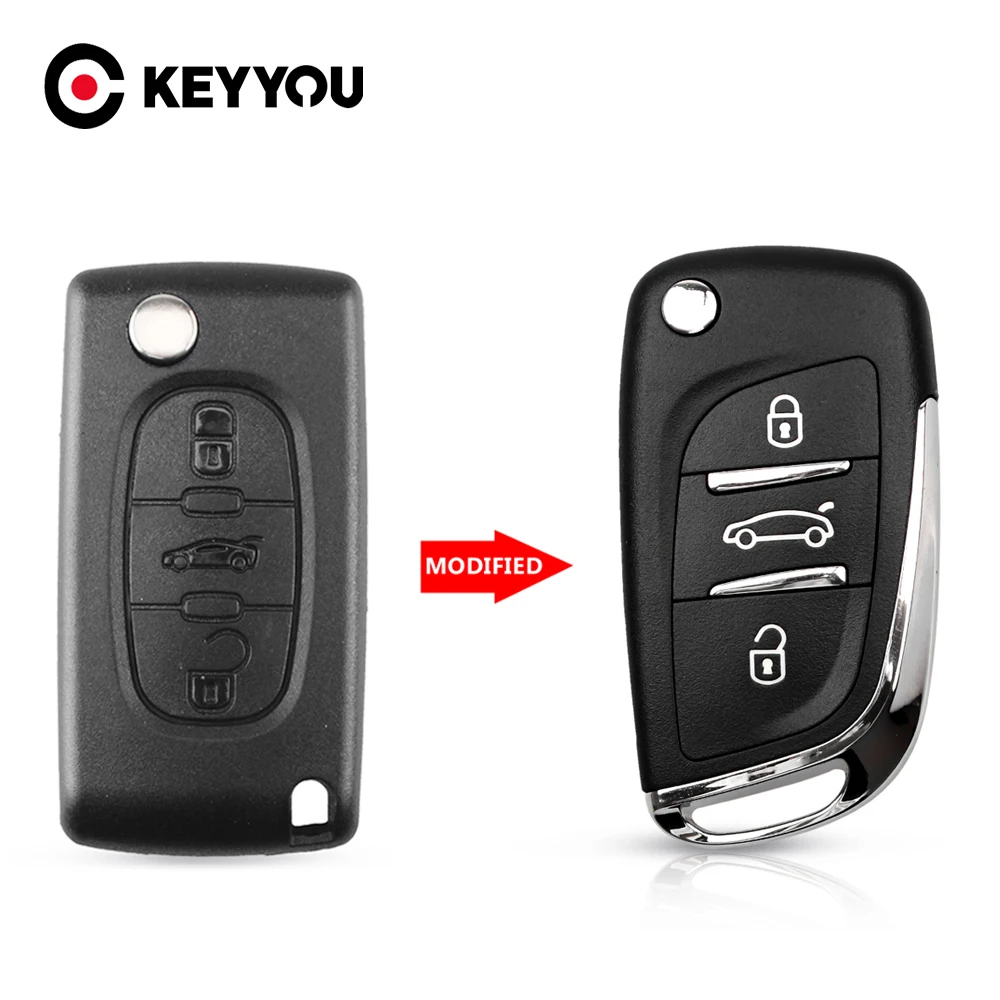 Чехол-книжка для ключей KEYYOU CE0523 модифицированный Citroen C2 C4 C5 Berlingo Xsara Picasso Peugeot 306 407