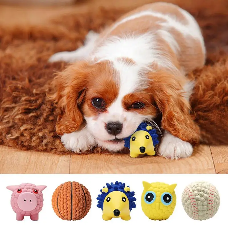

Squeaky Dog Toys Natural Latex Rubber Soft Durable Teething Toys For Small Medium Large Dogs Interactive Chew Fetch Play Dog Toy