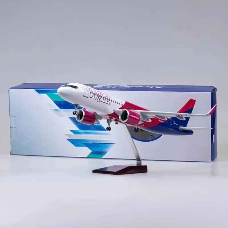 47 см 1/80 самолет A320NEO A320 NEO Wizz Air Airlines модель игрушки свет и шасси колеса литая под