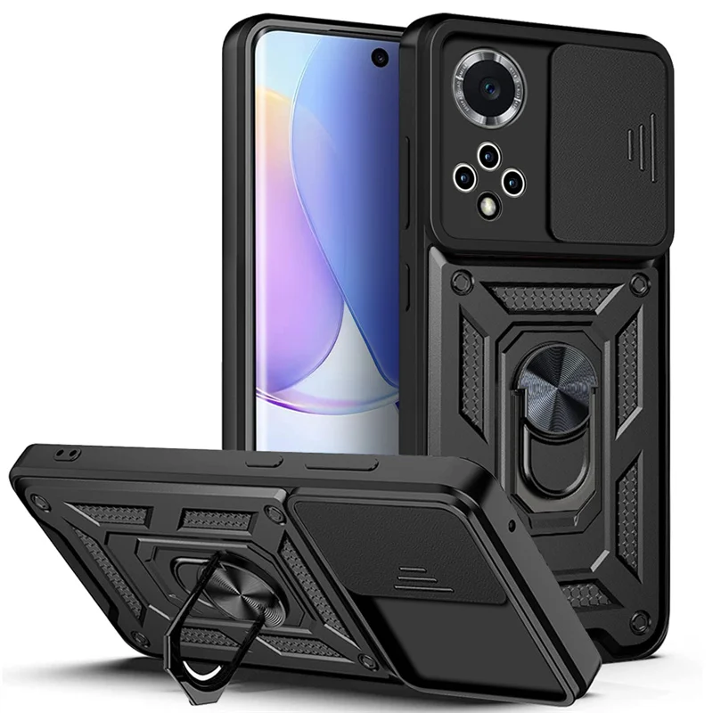 

For Honor 50 Case Magnetic Ring Stand Armor Phone Case For Huawei Nova 10 Pro 9 SE Y60 Y70 Plus Y90 Camera Lens Protection Cover