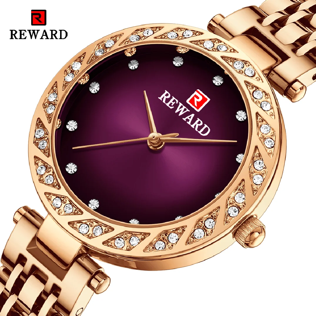 REWARD New Womens Watches Top Brand Waterproof Watch Fashion Ladies Luxury Stainless Steel Quartz Wristwatch Relogio Feminino