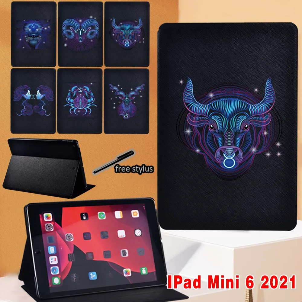 

For IPad Mini 6 Case 2021 Zodiac Sign PU Leather for IPad Mini 6th Generation 8.3 Inch Folding Stand Tablet Case Cover