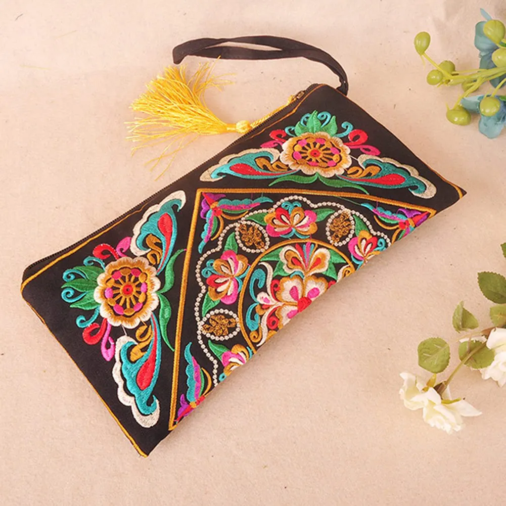 Популярная винтажная Этническая сумка через плечо женские кошельки с вышивкой в