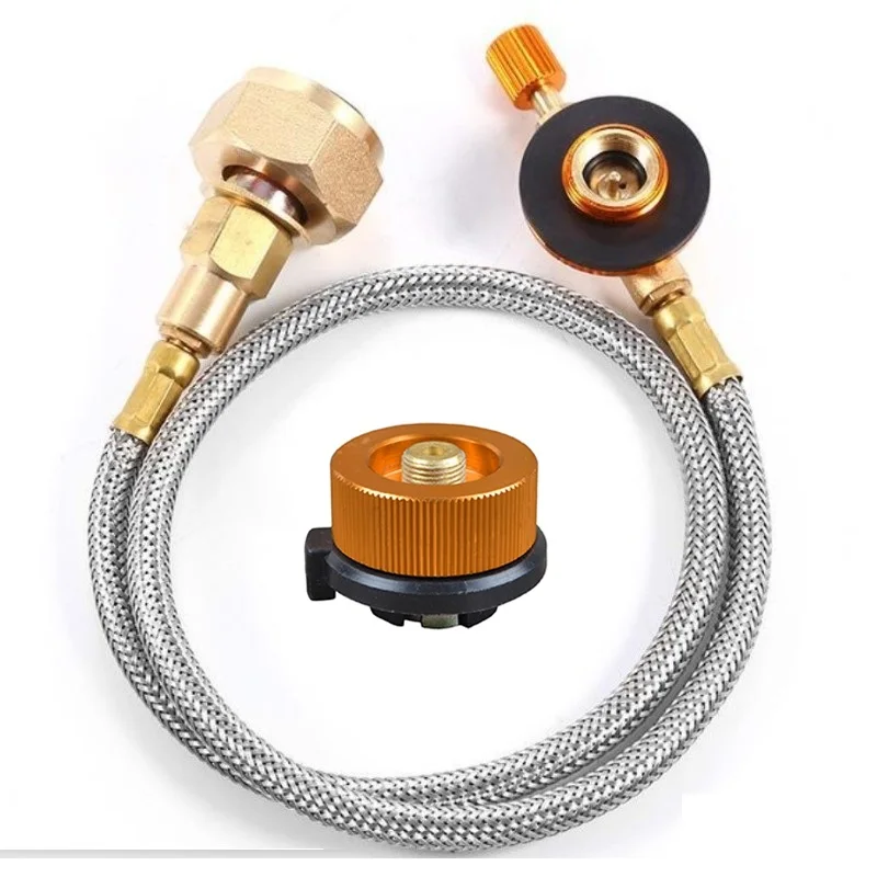 Outdoor Camping Gas Stove Propane Refill Adapter Burner LPG Flat Cylinder tank Coupler Container Save Durable Metal Tube | Спорт и