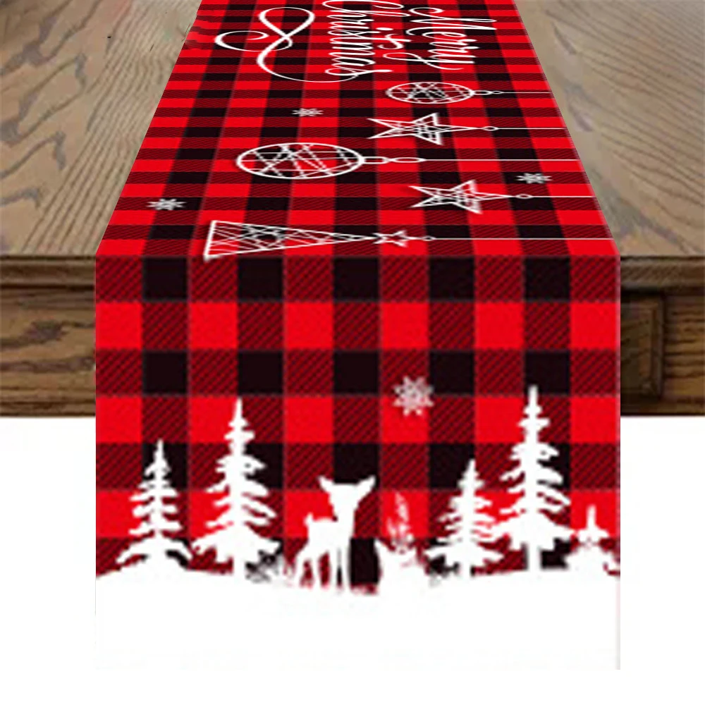 

33*180cm Christmas Table Runner Banquet Holiday Party Home Decoration Tablecloth Christmas Ornament 2023 New New Year's Gift