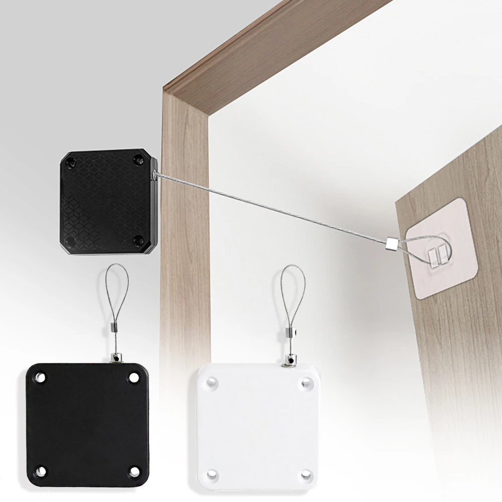 

Automatic Sensor Door Closer Punch-free Adjustable Surface Door Stopper Automatically Close Door Bracket Closer Home Improvement
