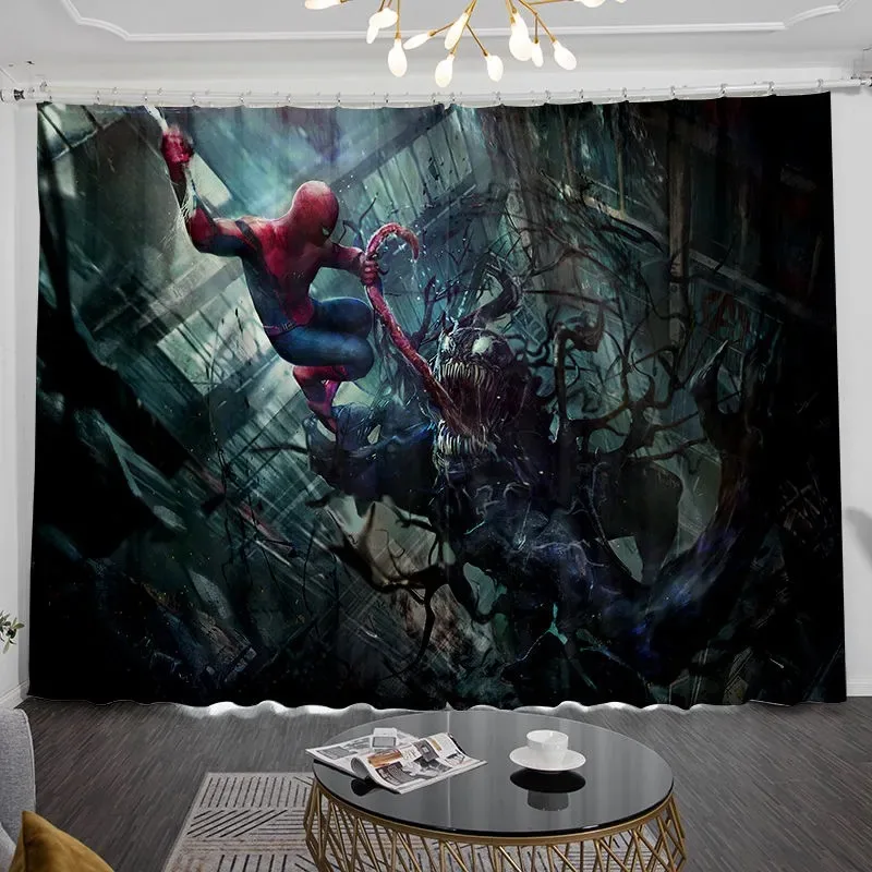 

2 Panels Curtains Venom Blackout Windows Curtain for Living Room Custom Curtain Shading Curtains for Bedroom Home Decor