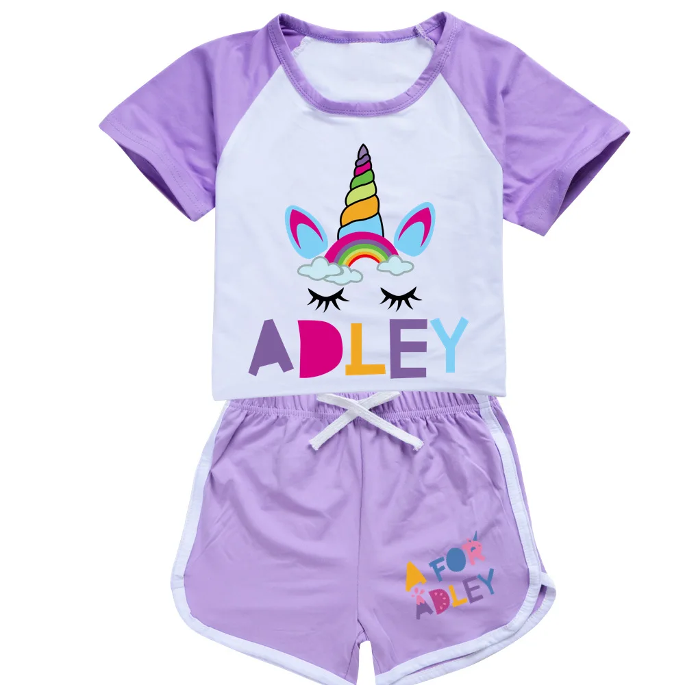 Детский спортивный костюм A for Adley футболка и шорты для мальчиков девочек модная