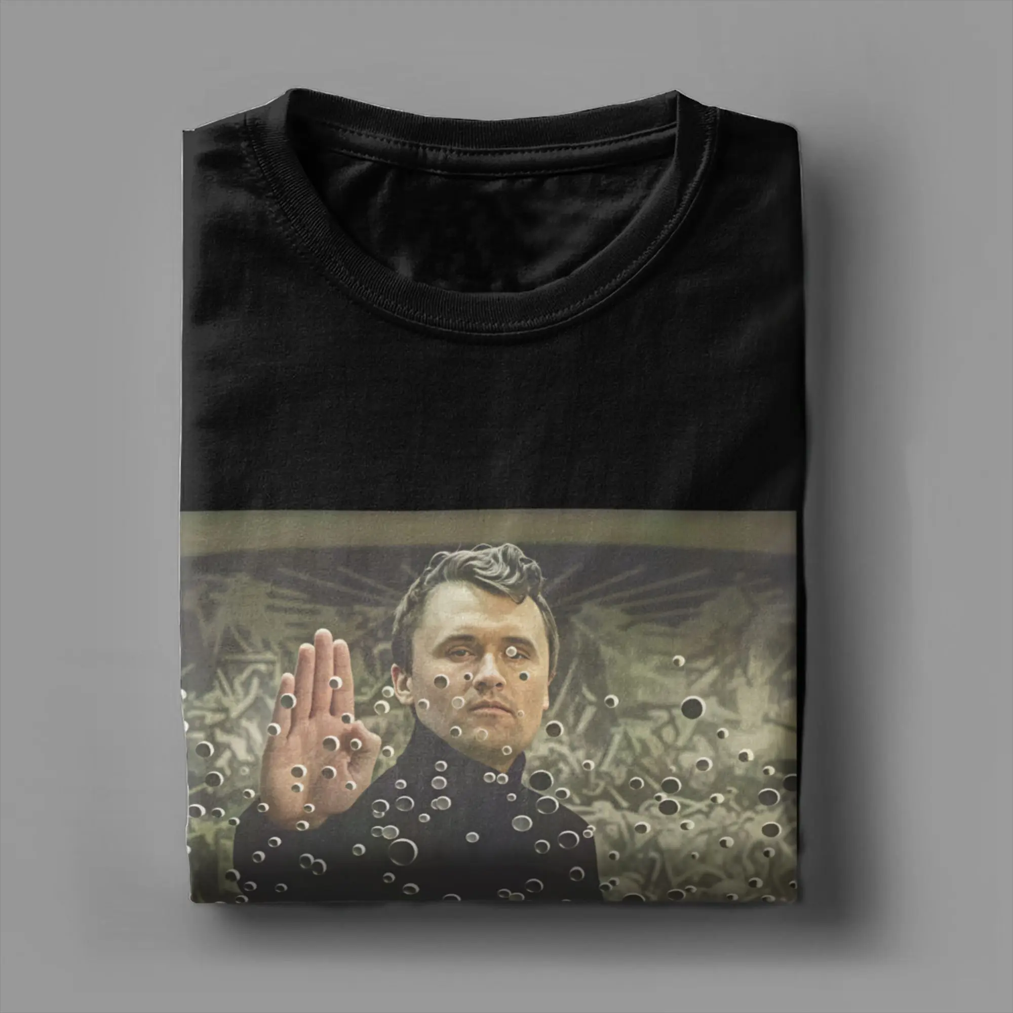 Фото Футболка с мемом Charlie Kirk Neo Matrix, мужская, забавная, летняя, с круглым вырезом, для отдыха, дизайнерская, оверсайз №4