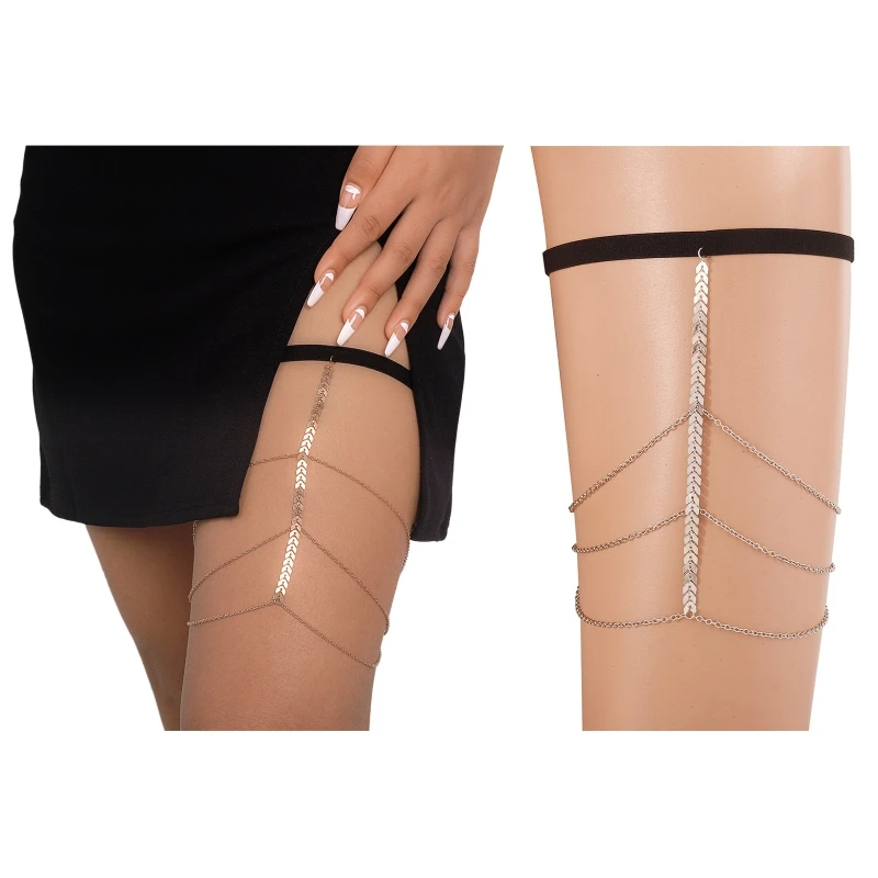 G6DF Multi Layer Tassel Thigh Chain Anti-slip Belt Chain Harness Summer Beach Nightclub Leg Accessories for Women and Girls 3 G6DF Multi Layer Tassel Thigh Chain Anti-slip Belt Chain Harness Summer Beach Nightclub Leg Accessories for Women and Girls 3