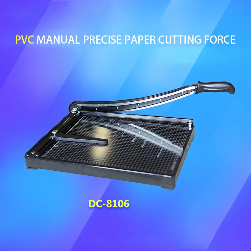 DC-8106 Manual PVC Precision Paper Cutter Cover Photo PVC Copy Paper Cardboard Cutter Steel Base/Curved Steel Cutter