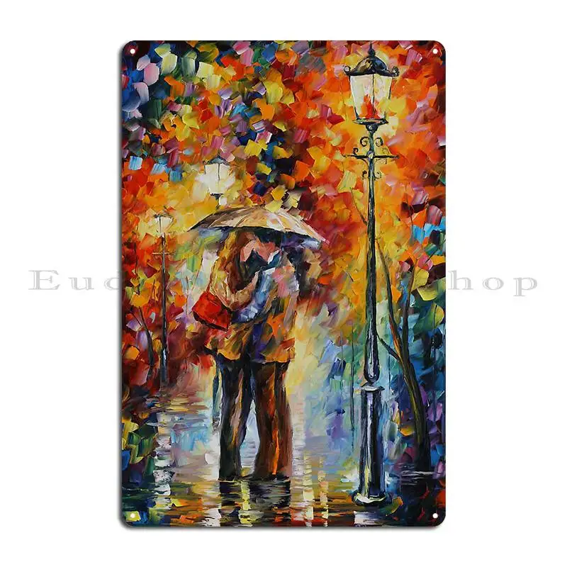 Металлическая табличка Warm Lights In The Night Leonid Afremov