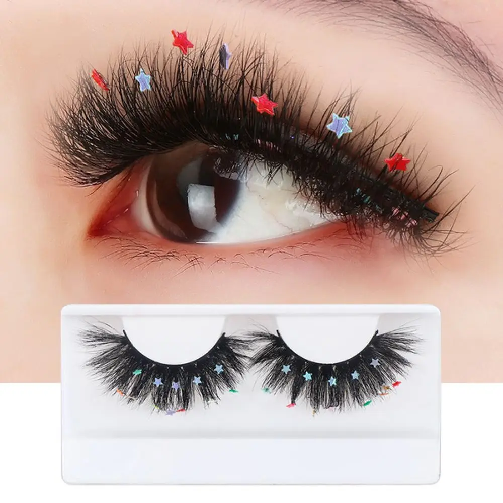 

Exaggerated Star Sequin False Eyelashes Super Thick Fluffy Sequin Eyelashes Party Stage Show Cosplay False Eyelashes