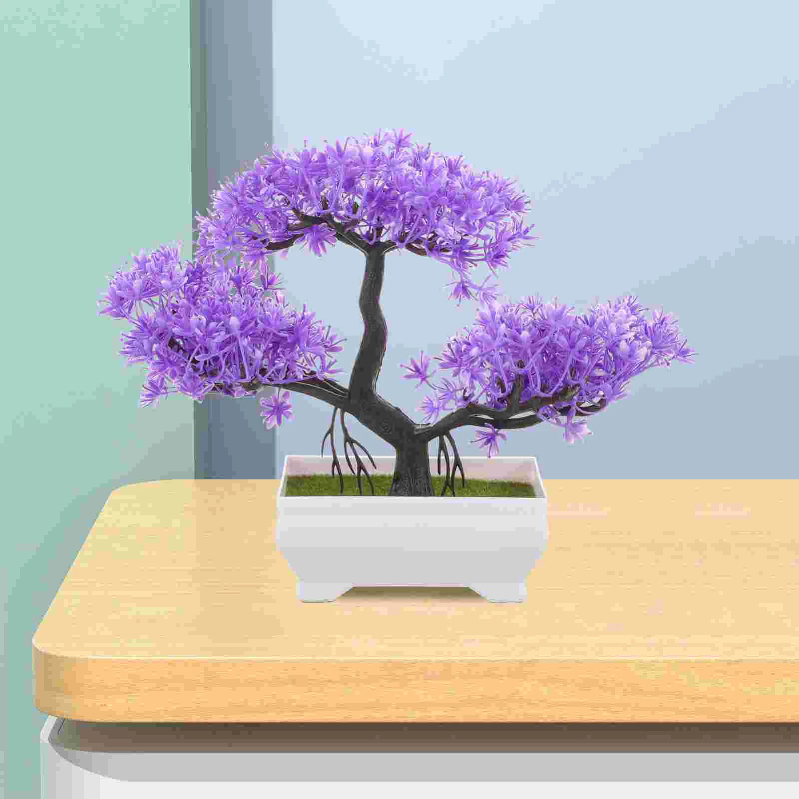 

Dining Table Decor Desk Pine Figurine Decorations Small Fake Plastic Plants Cute