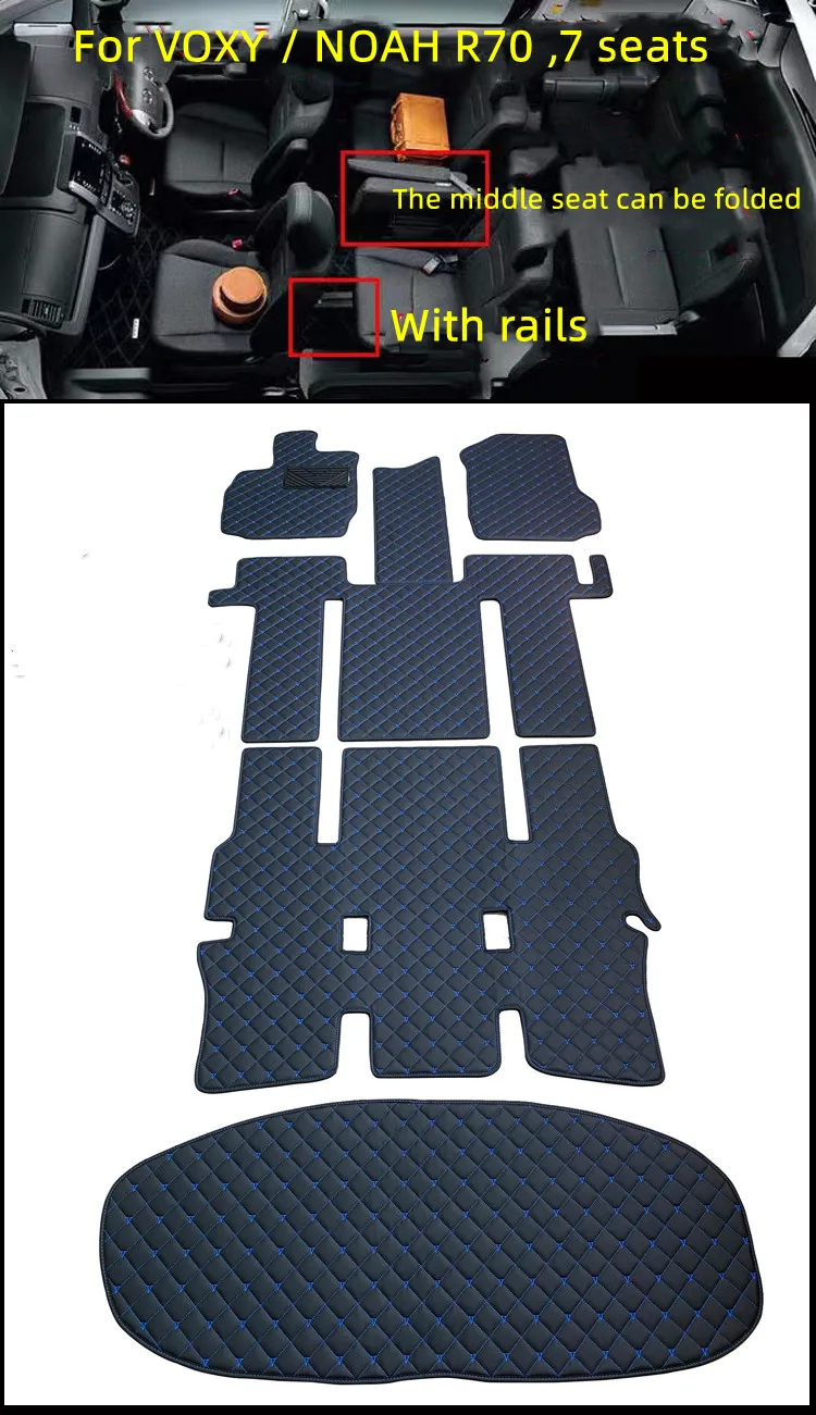 

Top quality! Custom full set car floor mats for Right hand drive Toyota Voxy R70 2013-2007 7 8 seats durable waterproof carpets