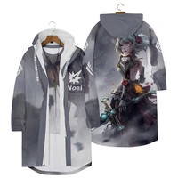 new game genshin impact anime surrounding windbreaker long coat cosplay keqing two dimensional coat hutao