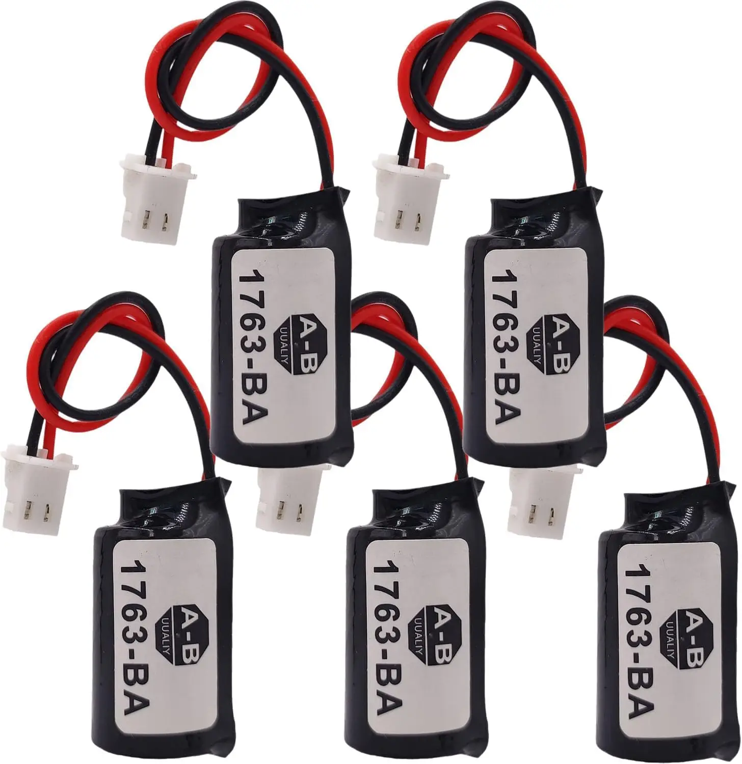 Фото Аккумулятор 1763-BA для Allen Bradley COMP-295 1763-BA Micro 1100 с вилкой (3 В, 850 мАч, 5 шт. в упаковке) №1