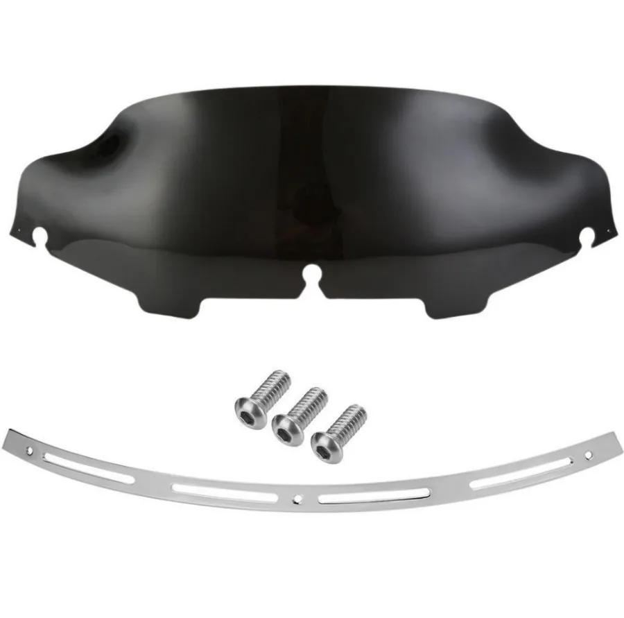 

Motorcycle Windshield Fairing Slotted Stock Batwing Trim+6" Black / Smoke Windshield For Harley Touring Electra Glide