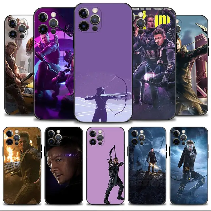 

For Apple iPhone 14 13 12 11 Pro Max X XS Max 8 7 6 5 Silicone Cover Soft Shell Phone Case Marvel Hawkeye Clint Barton