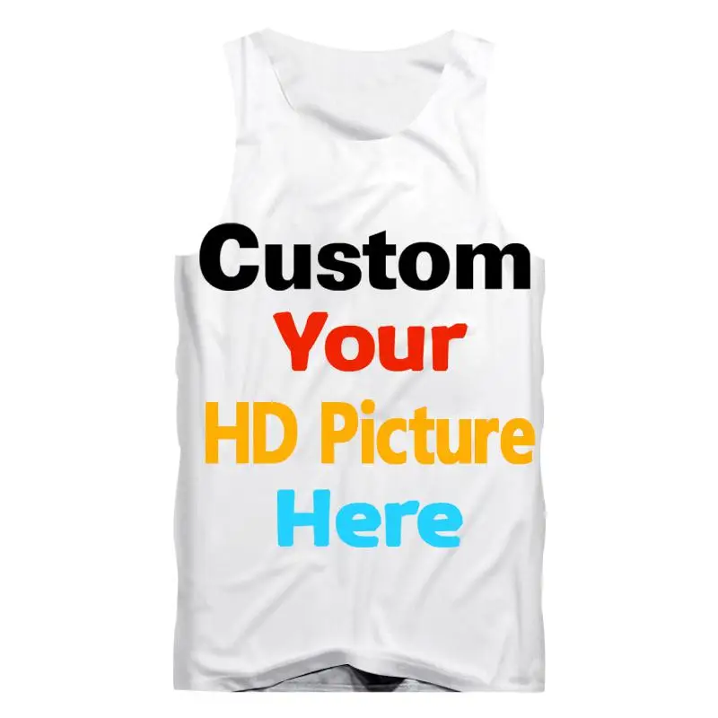 

Dropshipping Wholesale Customized Tank Top Men DIY Your Own Design 3D Vest Singlets Custom Fitness Sleeveless Tee Shirts