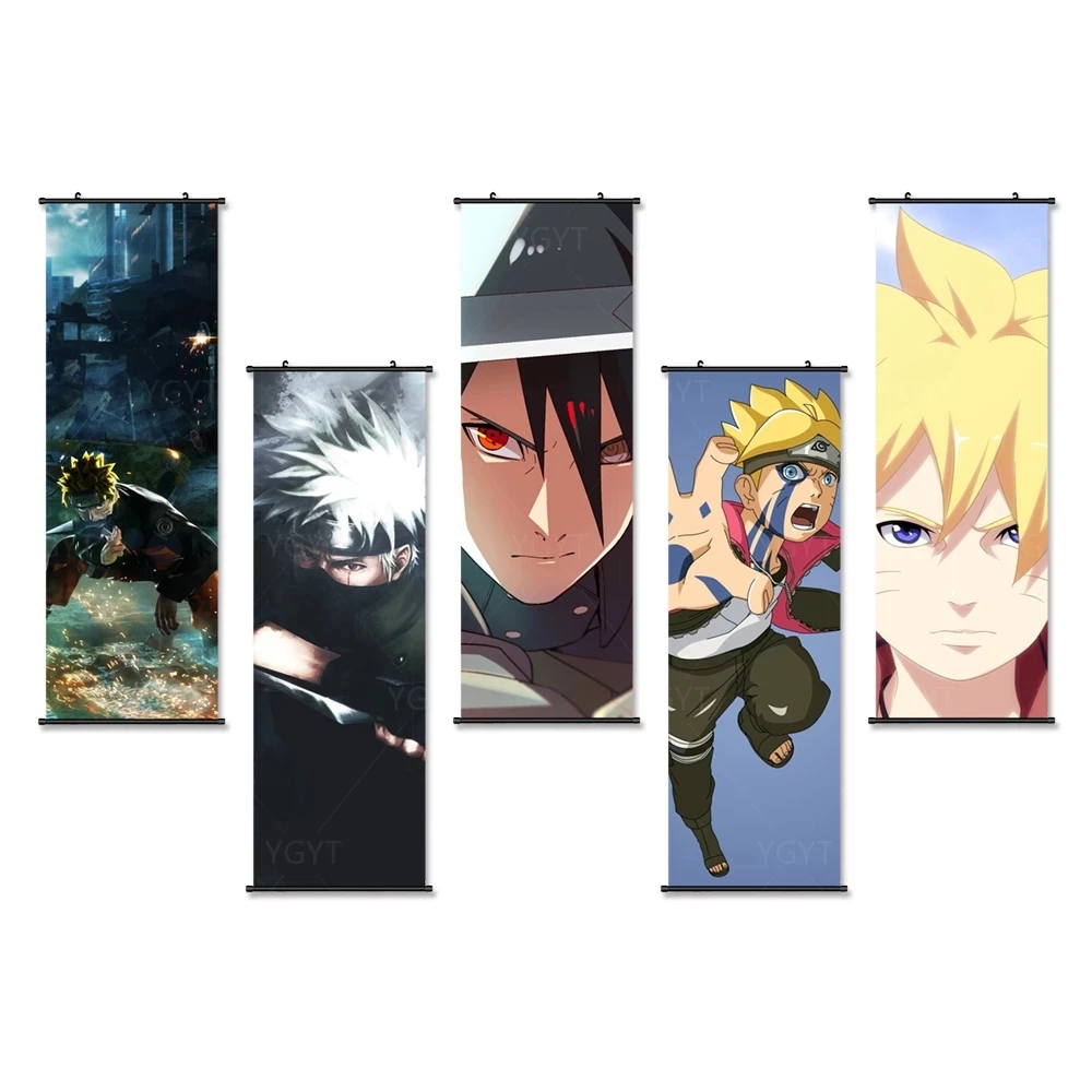 

Bandai Naruto Canvas Printed Plastic Japanese Classic Anime Wall Art Home Decoration Hang Painting Scroll Picture Living Room