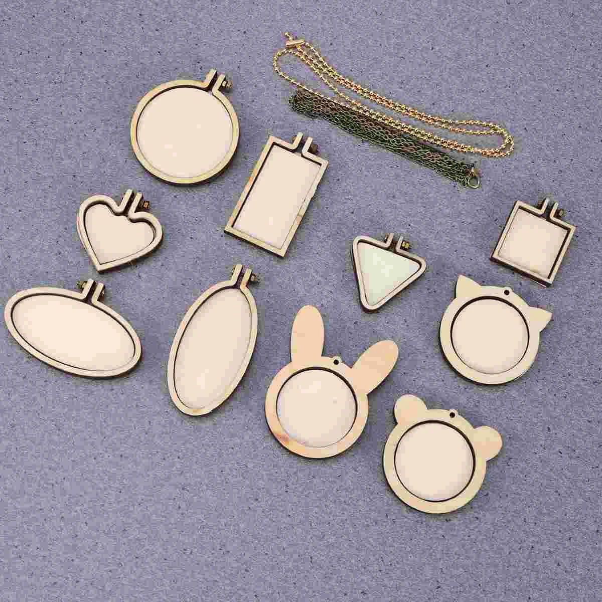 

Embroidery Hoop Hoops Frame Mini Wooden Cross Ring Circle Wood Craft Miniature Sewing Round Holder Octagon Oval Hanging Supplies
