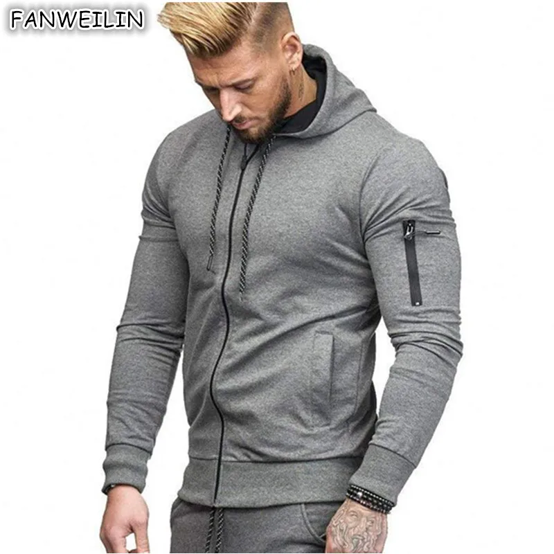 

Fashion Mens Slim Sports Cardigan Hoodies 2023Autumn New Solid Color Zip Up Hoodie For Men Tracksuit Sweatshirt Techwear Haikyuu